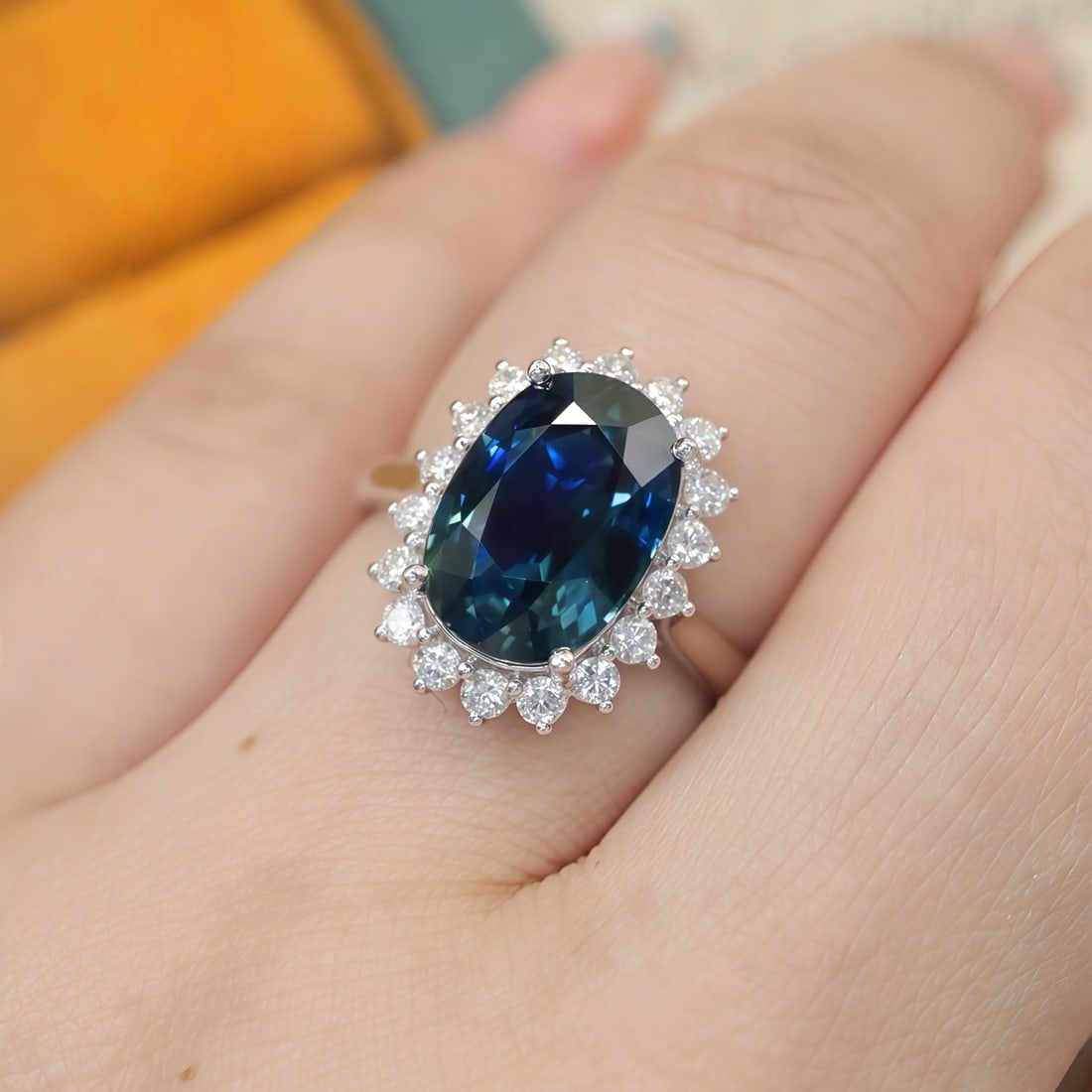 14k Gold 5.59 Ctw Natural Sapphire & Diamond Ring - 5