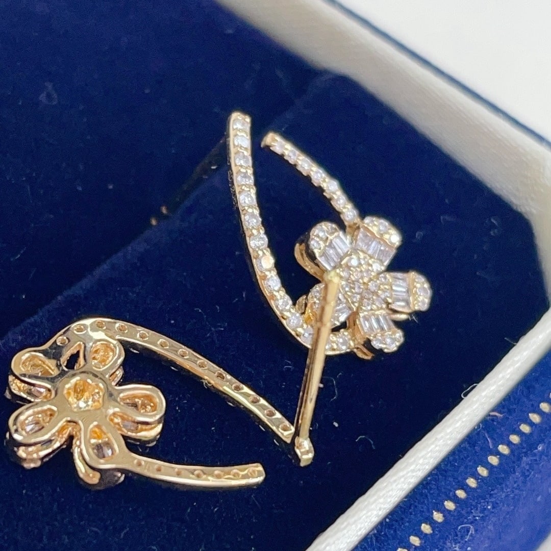 14k Gold 0.40 Ct Natural H Diamond Earrings - 3