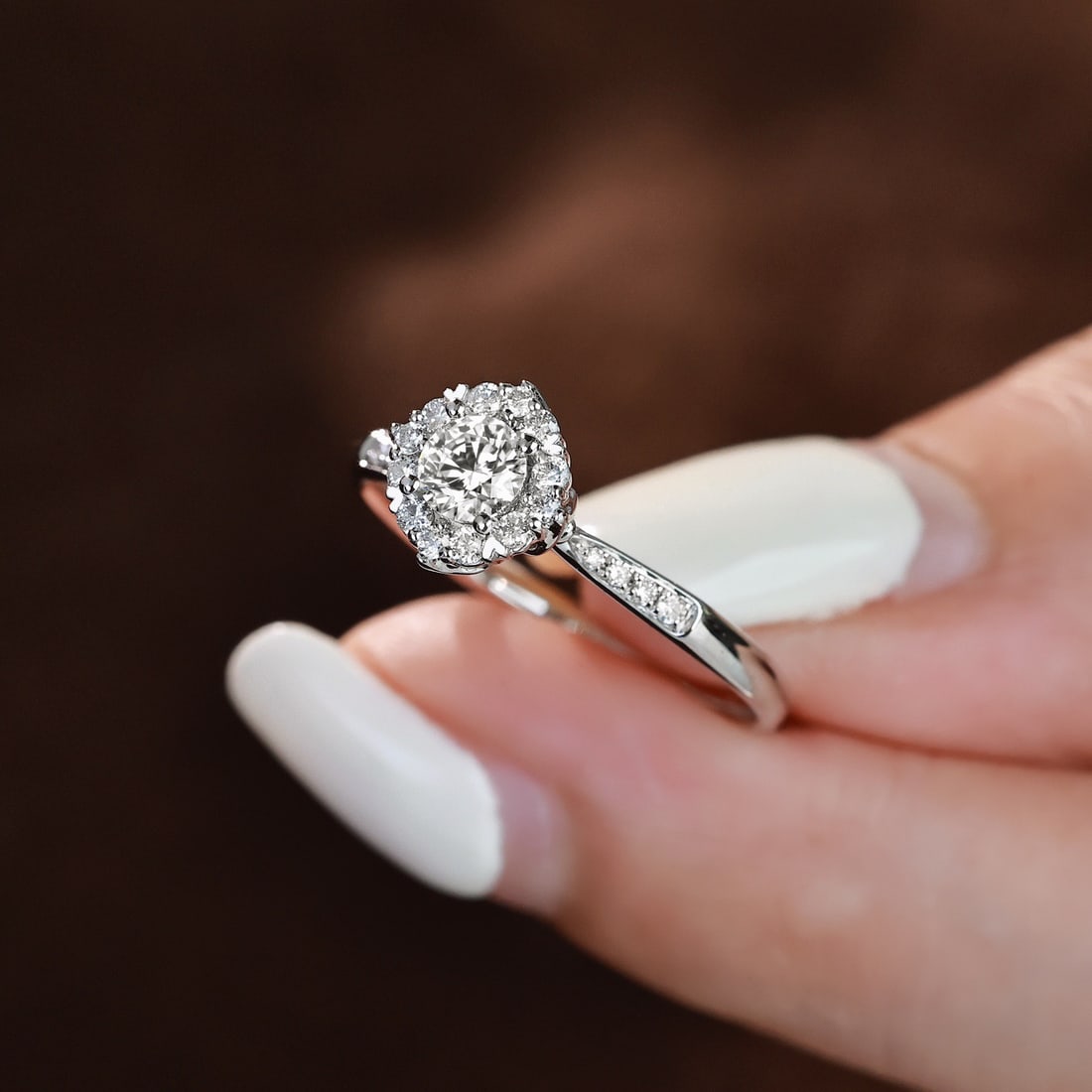 14k Gold 0.3 Ct Natural H Diamond Ring - 5