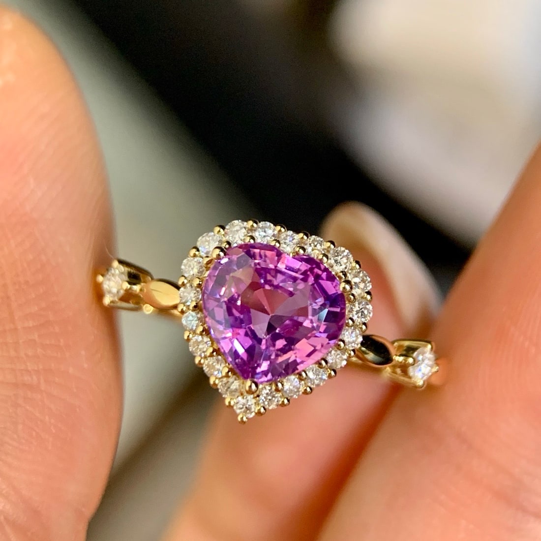 14k Gold 1.39 Ctw Natural Sapphire & Diamond Ring - 3