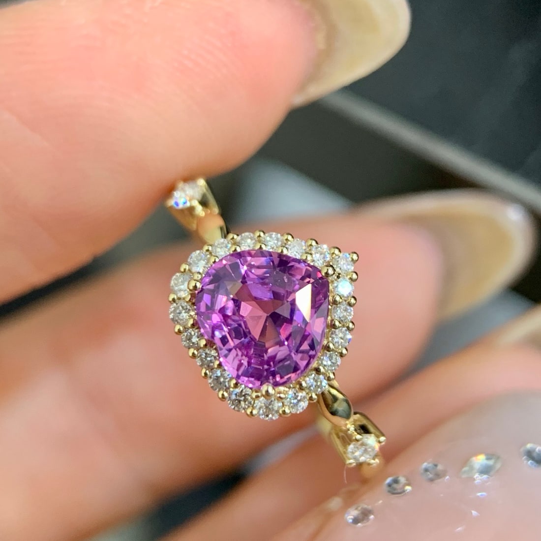 14k Gold 1.39 Ctw Natural Sapphire & Diamond Ring - 4