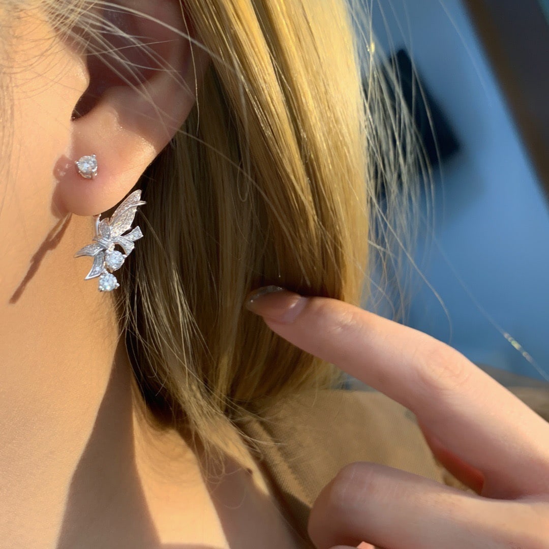 14k Gold 1.4 Ct Natural H Diamond Earrings - 7