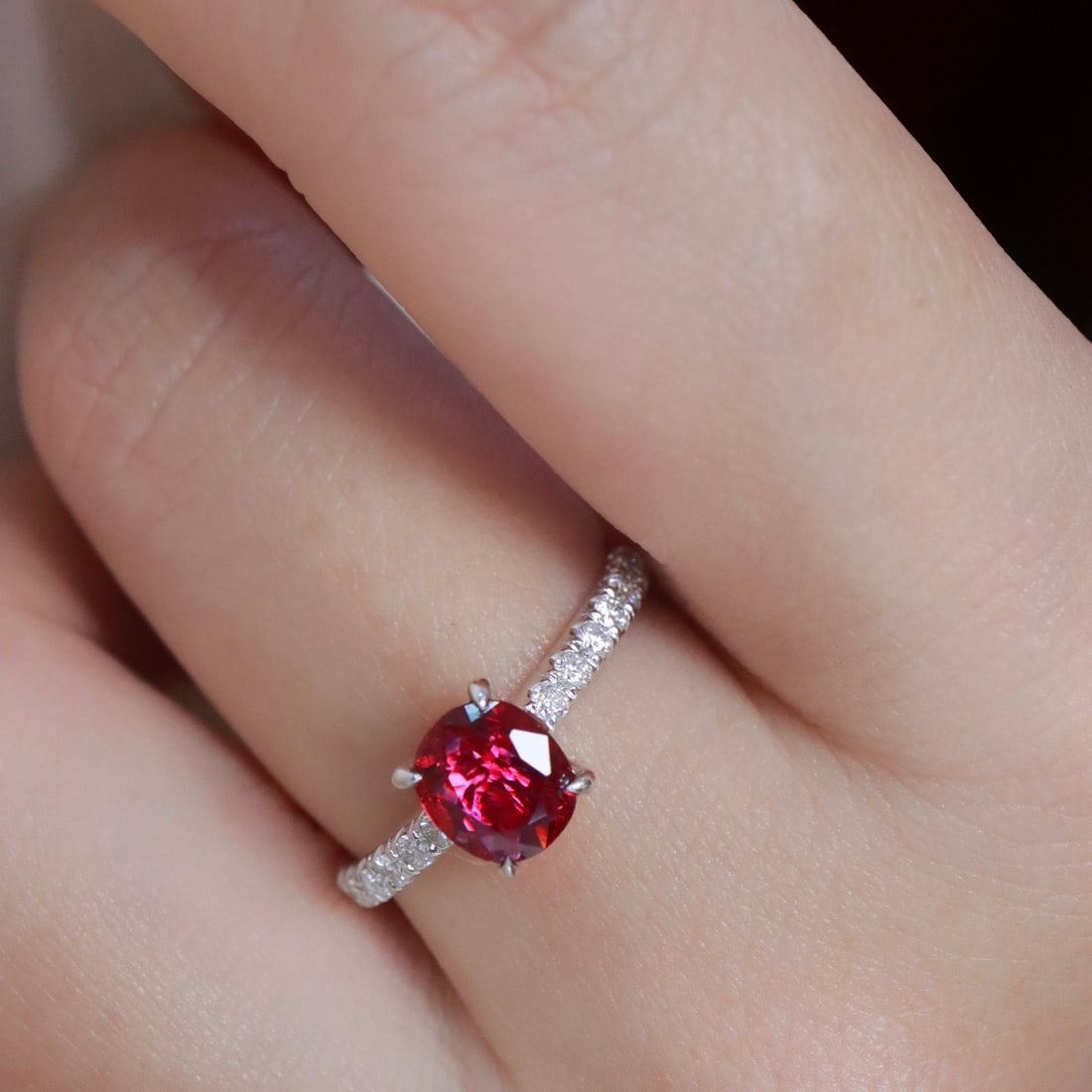 14k Gold 1.23 Ctw Natural Ruby & Diamond Ring - 2