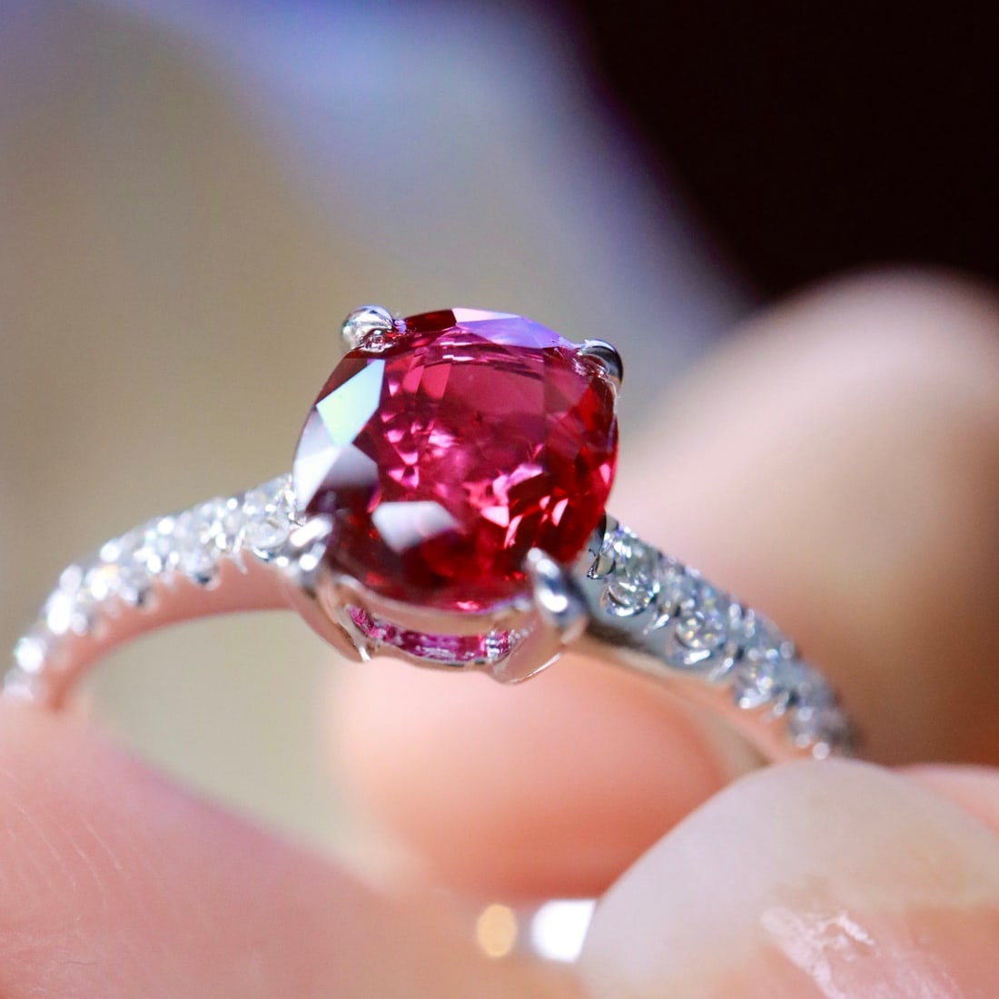 14k Gold 1.23 Ctw Natural Ruby & Diamond Ring - 7