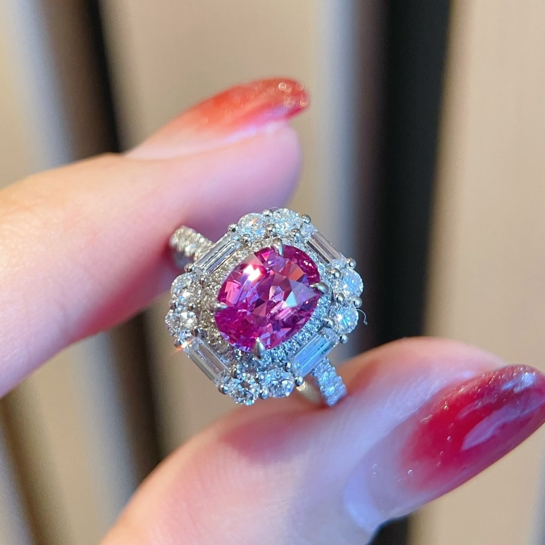 14k Gold 1.54 Ct Natural Sapphire & Diamond Ring - 4