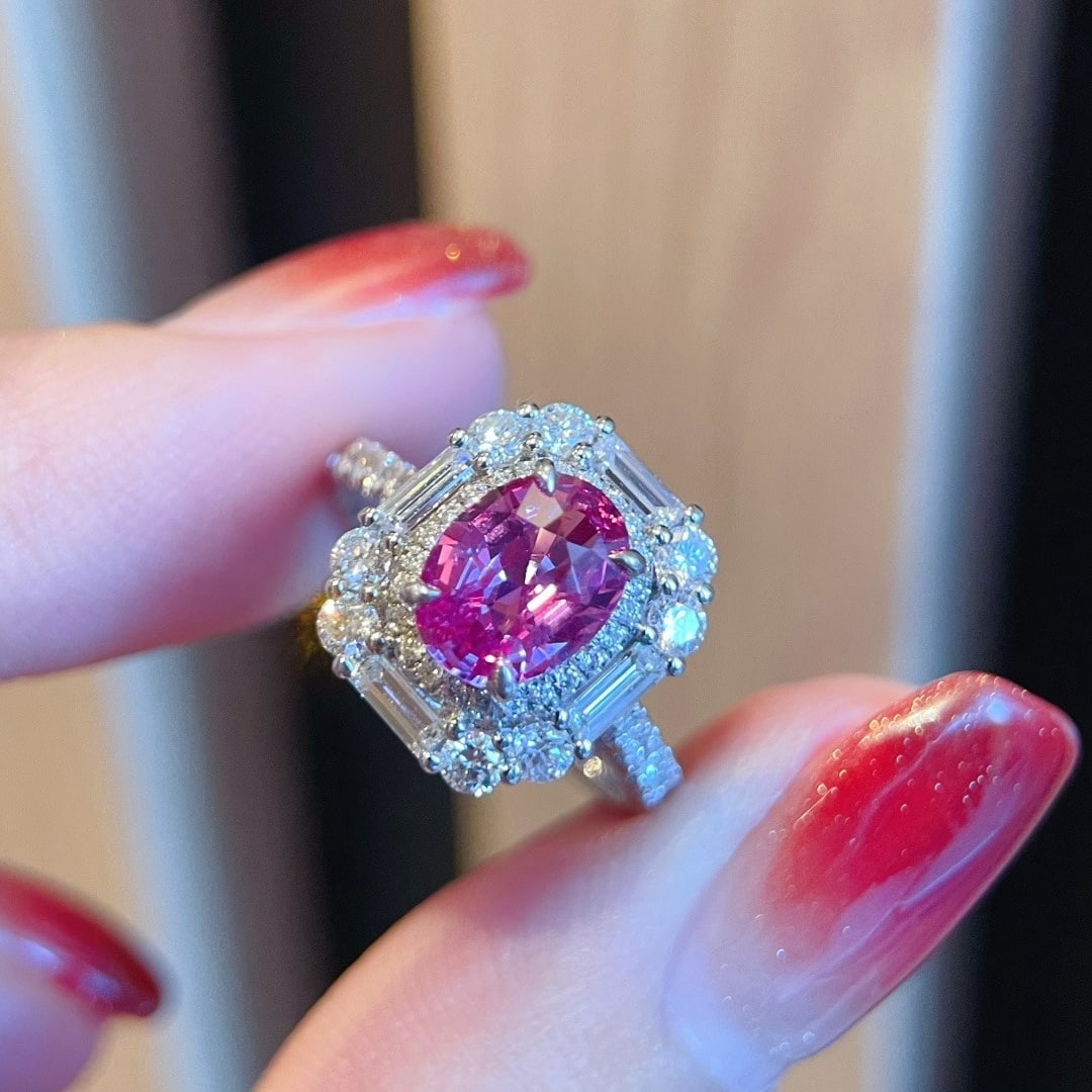 14k Gold 1.54 Ct Natural Sapphire & Diamond Ring - 5