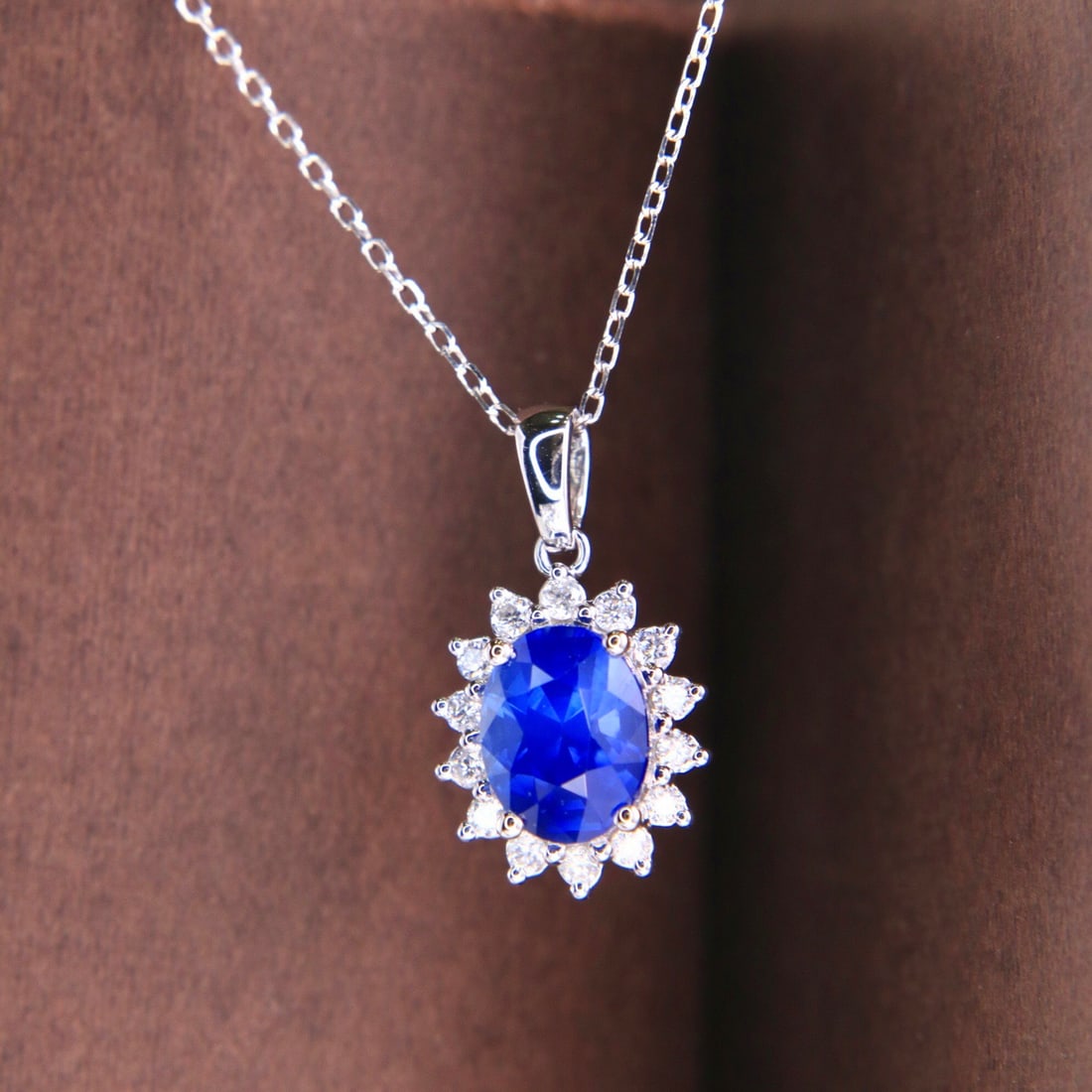 14k Gold 1.77 Ctw Natural Sapphire & Diamond Necklace - 4