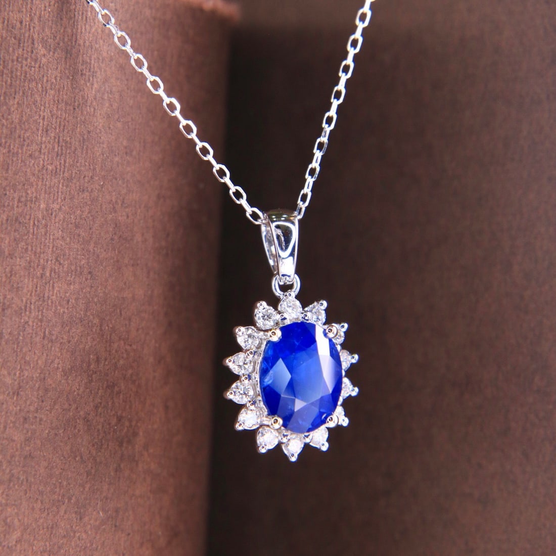 14k Gold 1.77 Ctw Natural Sapphire & Diamond Necklace - 5
