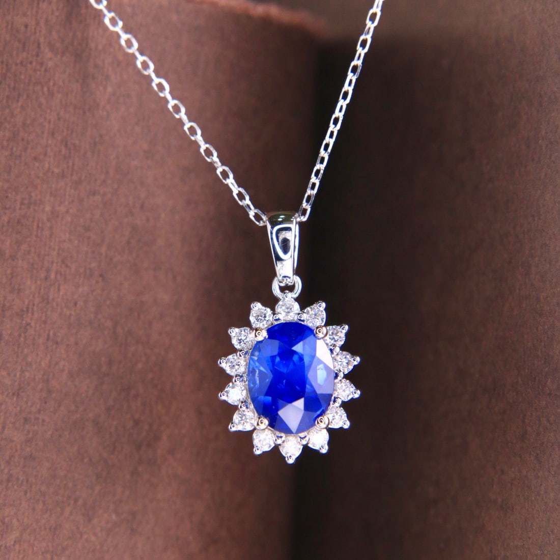 14k Gold 1.77 Ctw Natural Sapphire & Diamond Necklace - 6