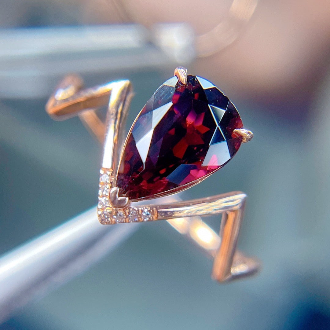 14k Gold 1.6 Ct Natural Tourmaline & Diamond Ring - 6