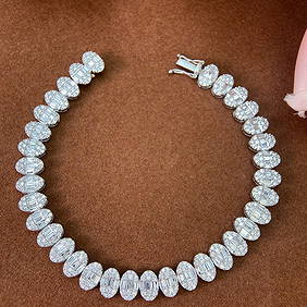 14k Gold 3.00 Ct Natural H Diamond Bracelet (1 of 6)