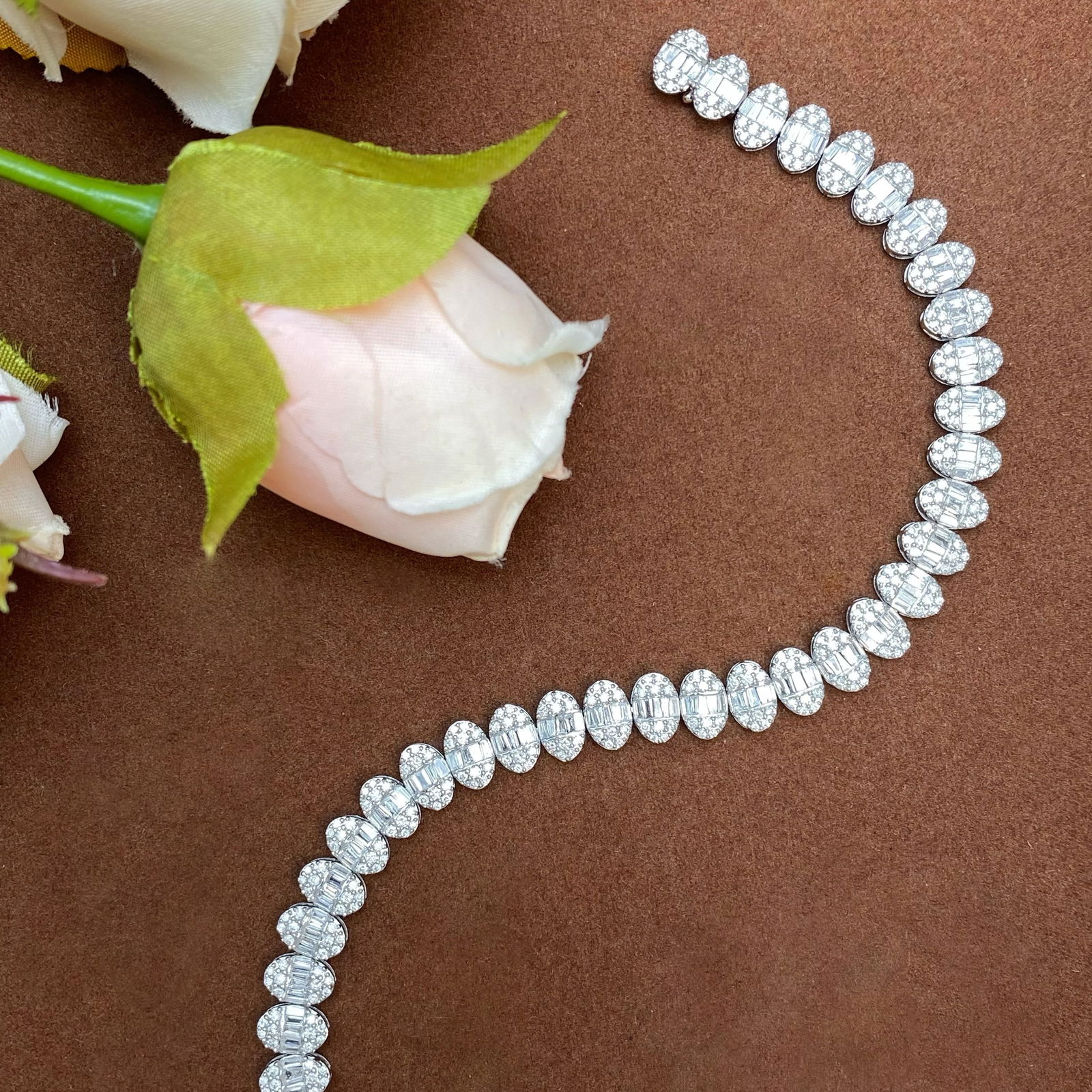 14k Gold 3.00 Ct Natural H Diamond Bracelet - 5