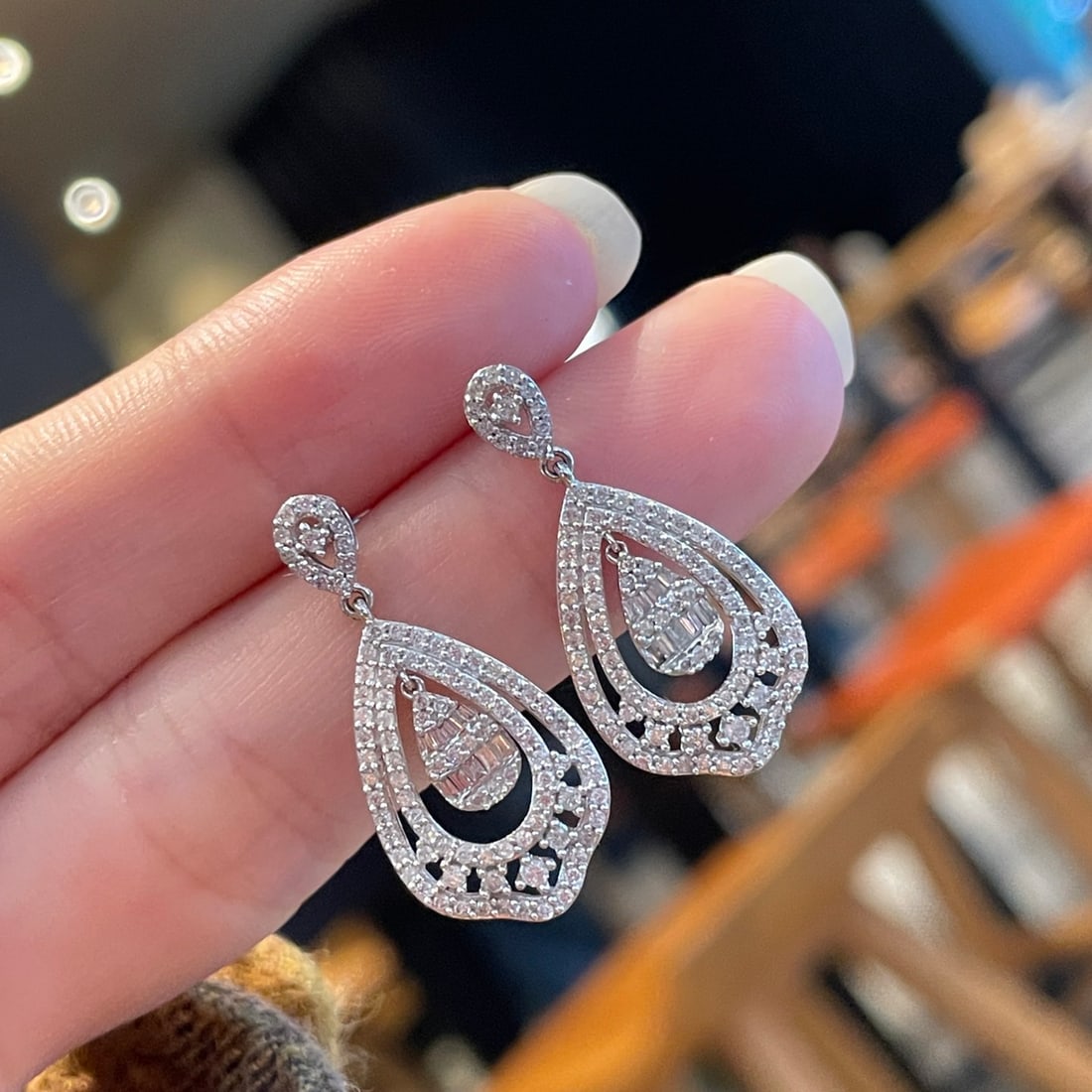 14k Gold 1 Ct Natural H Diamond Earrings - 2