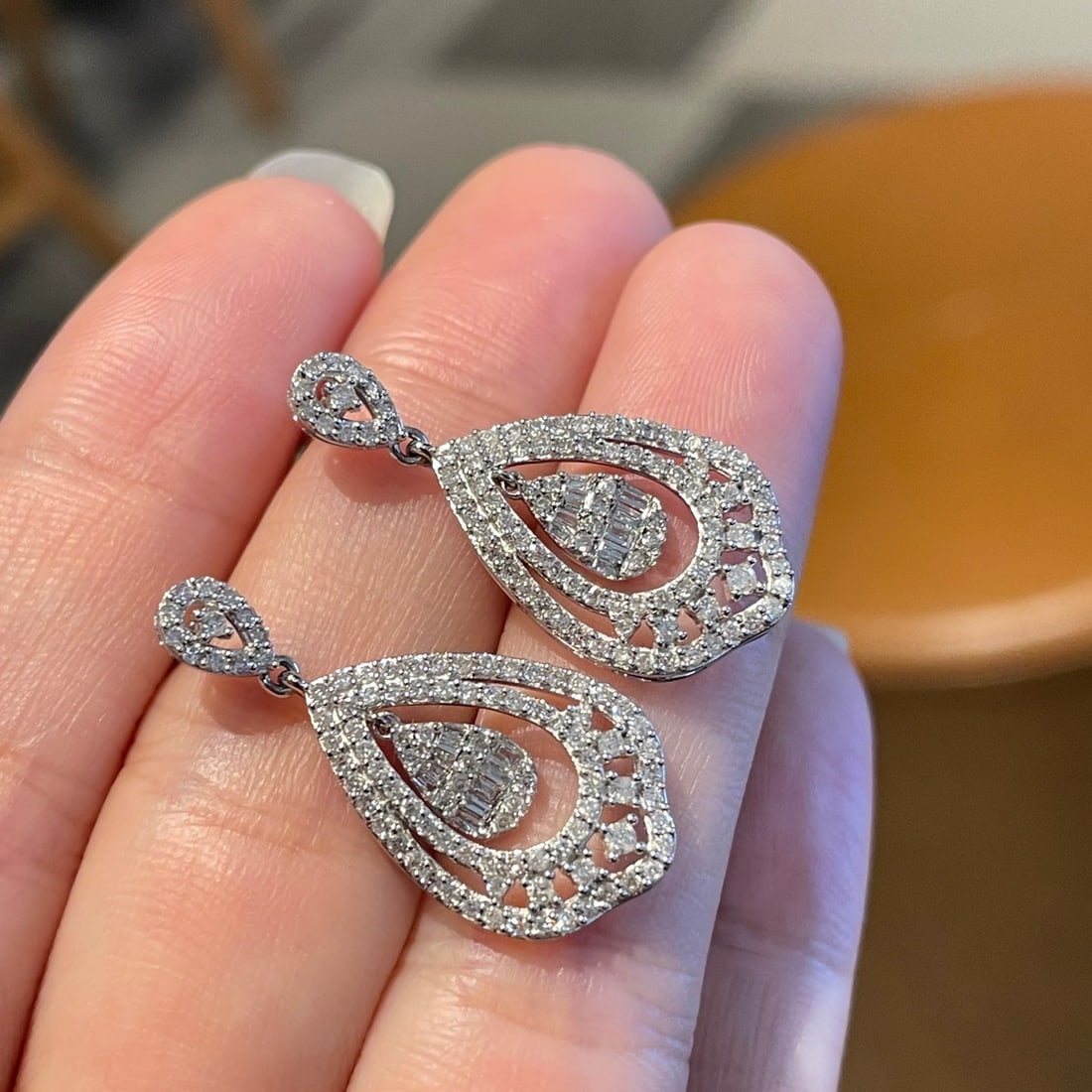 14k Gold 1 Ct Natural H Diamond Earrings - 3