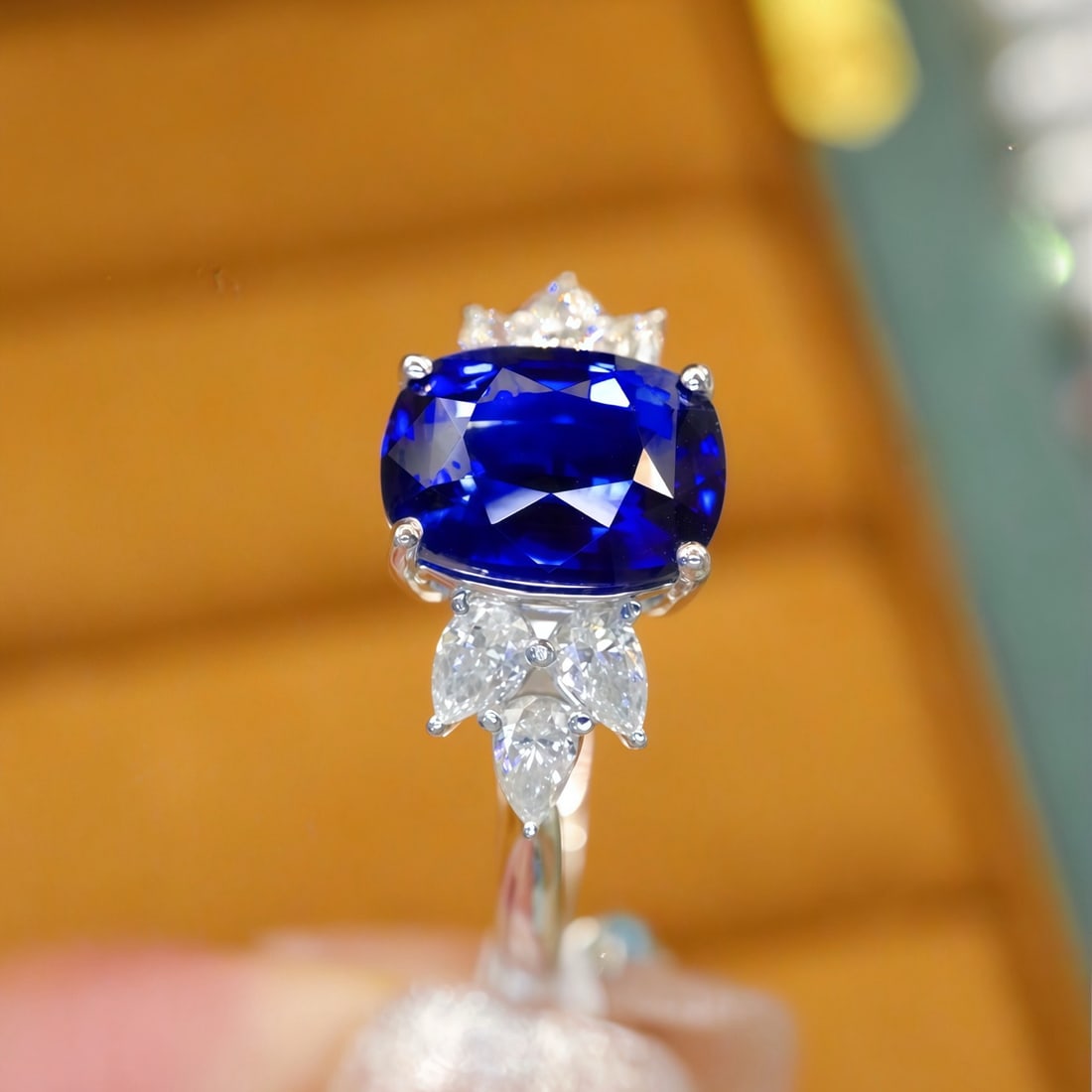 14k Gold 2.39 Ctw Natural Sapphire & Diamond Ring - 3