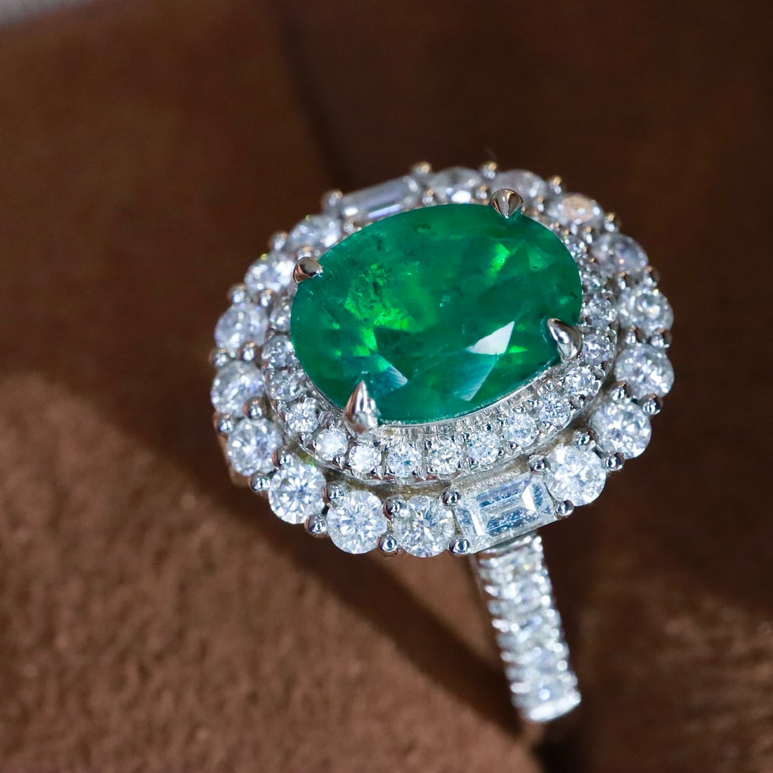 14k Gold 1.96 Ctw Vivid Green Natural Emerald & Diamond Ring/pendant( Without Chain ) - 4