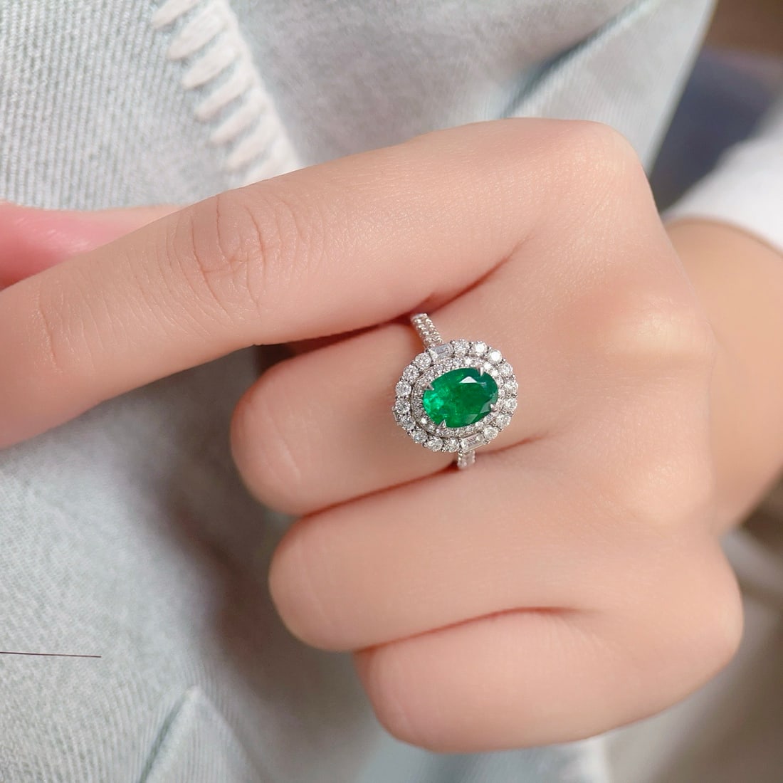 14k Gold 1.96 Ctw Vivid Green Natural Emerald & Diamond Ring/pendant( Without Chain ) - 6