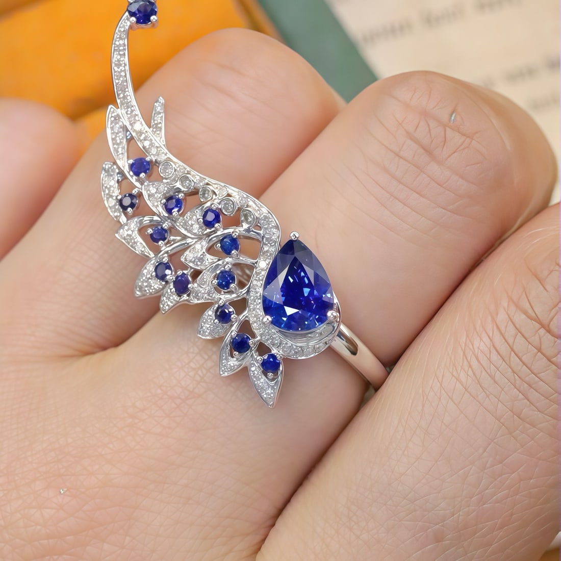 14k Gold 1.80 Ctw Natural Sapphire & Sapphire Ring - 5