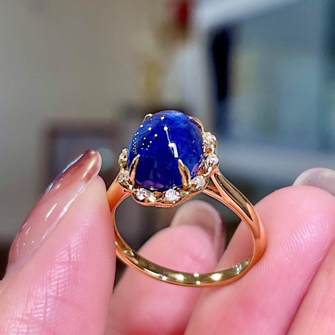 14k Gold 5.06 Ctw Natural Sapphire & Diamond Ring - 3