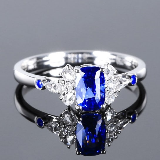14k Gold 1.20 Ctw Natural Sapphire & Diamond Ring - 3