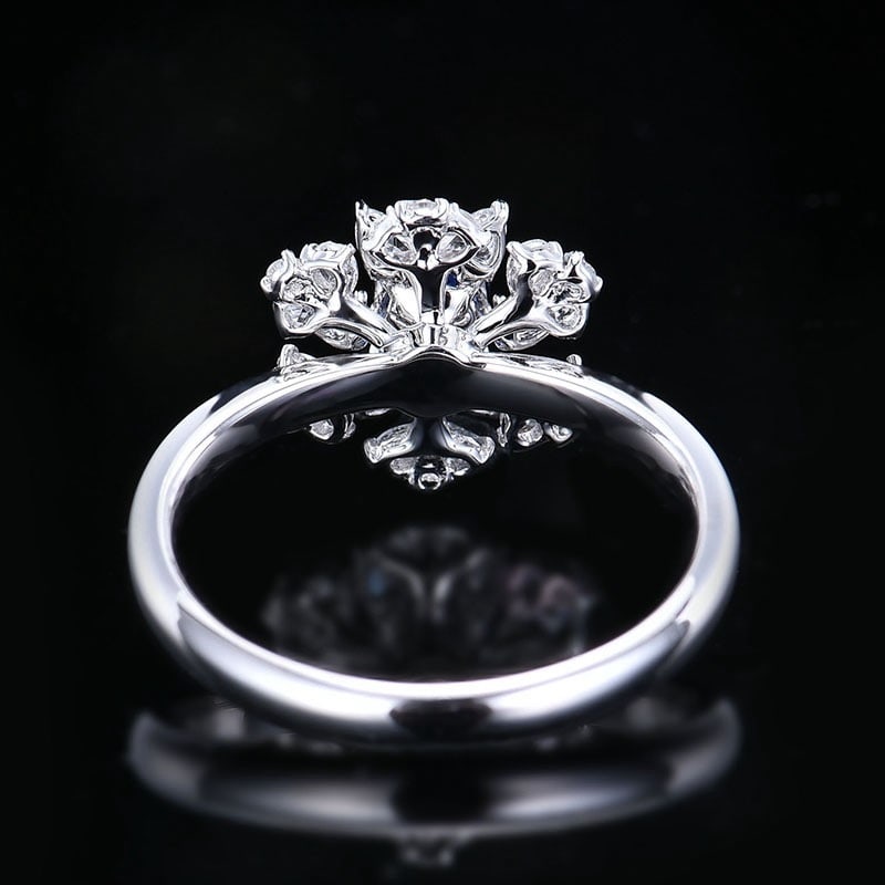 14k Gold 0.59 Ct Natural Sapphire & Diamond Ring - 5