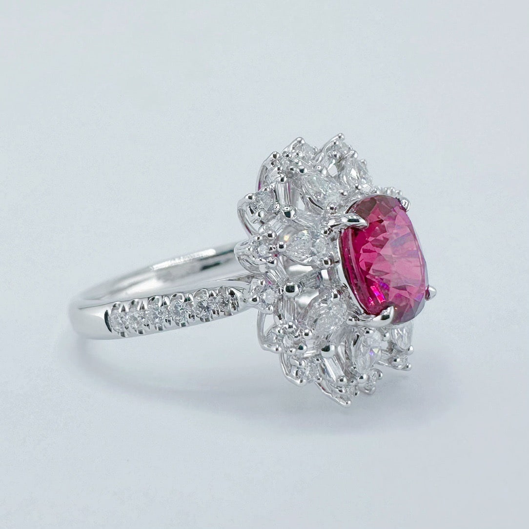 14k Gold 2.23 Ctw Natural Ruby & Diamond Ring - 2