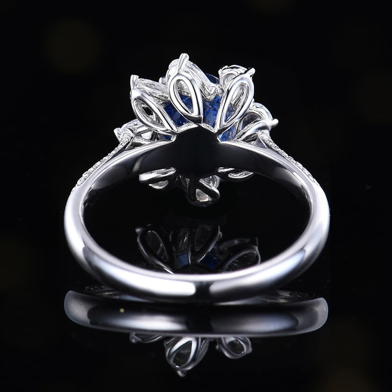 14k Gold 2.57 Ctw Natural Sapphire & Diamond Ring - 5