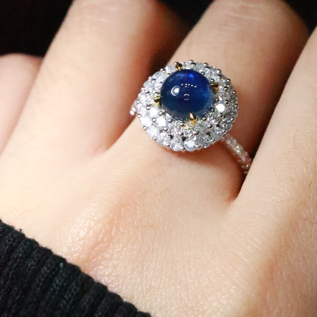 14k Gold 2.84 Ctw Natural Sapphire & Diamond Ring - 2