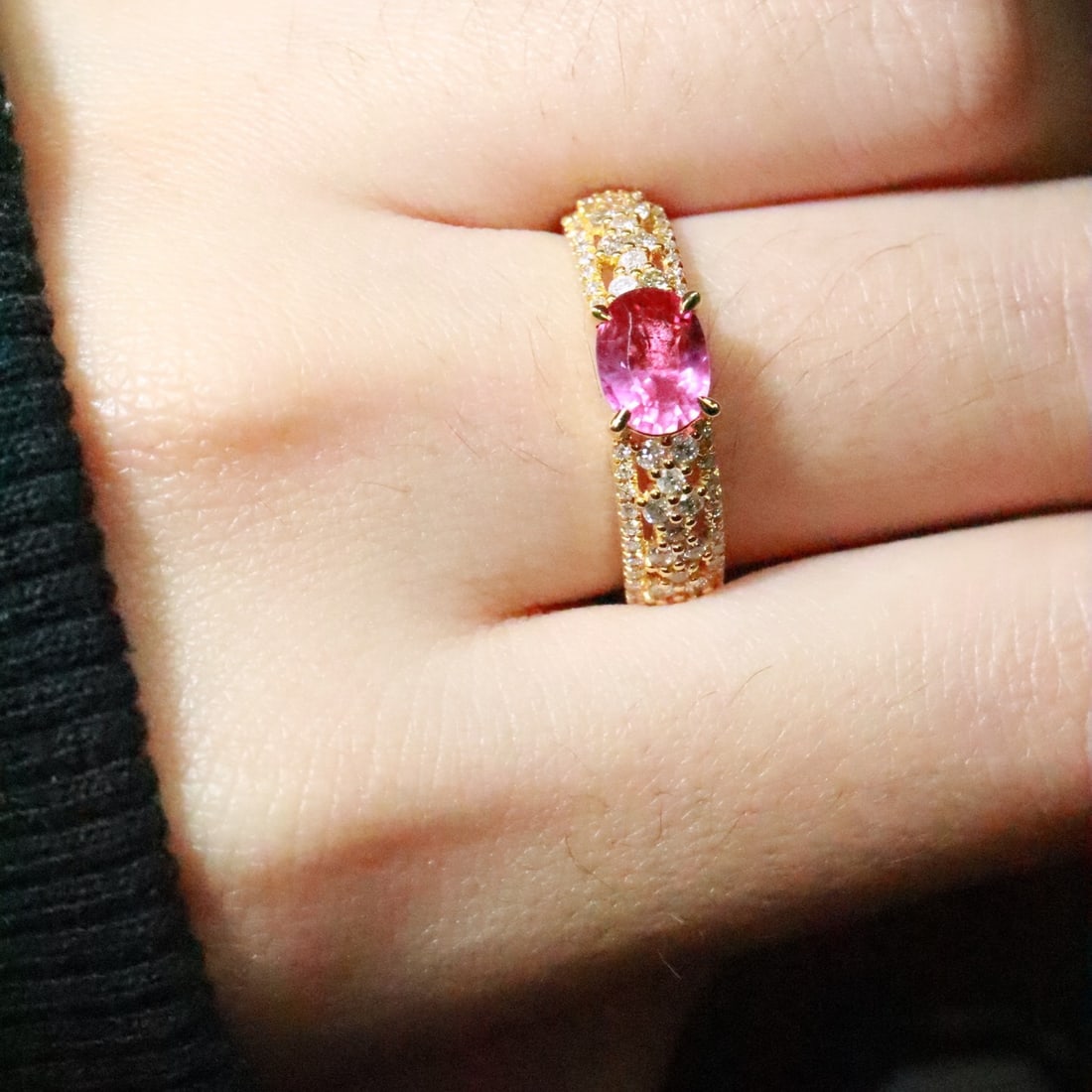 14k Gold 1.11 Ctw Natural Ruby & Diamond Ring - 6