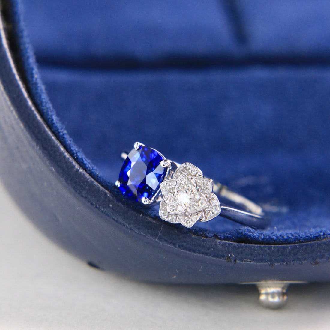 14k Gold 1.10 Ctw Natural Sapphire & Diamond Ring - 3