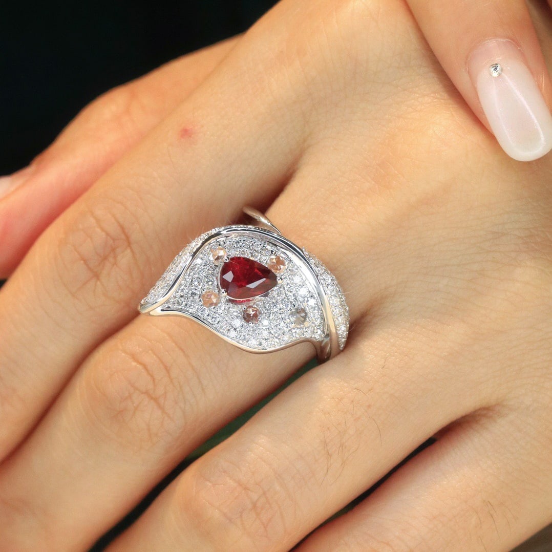 14k Gold 1.90 Ctw Natural Ruby & Diamond Ring - 6