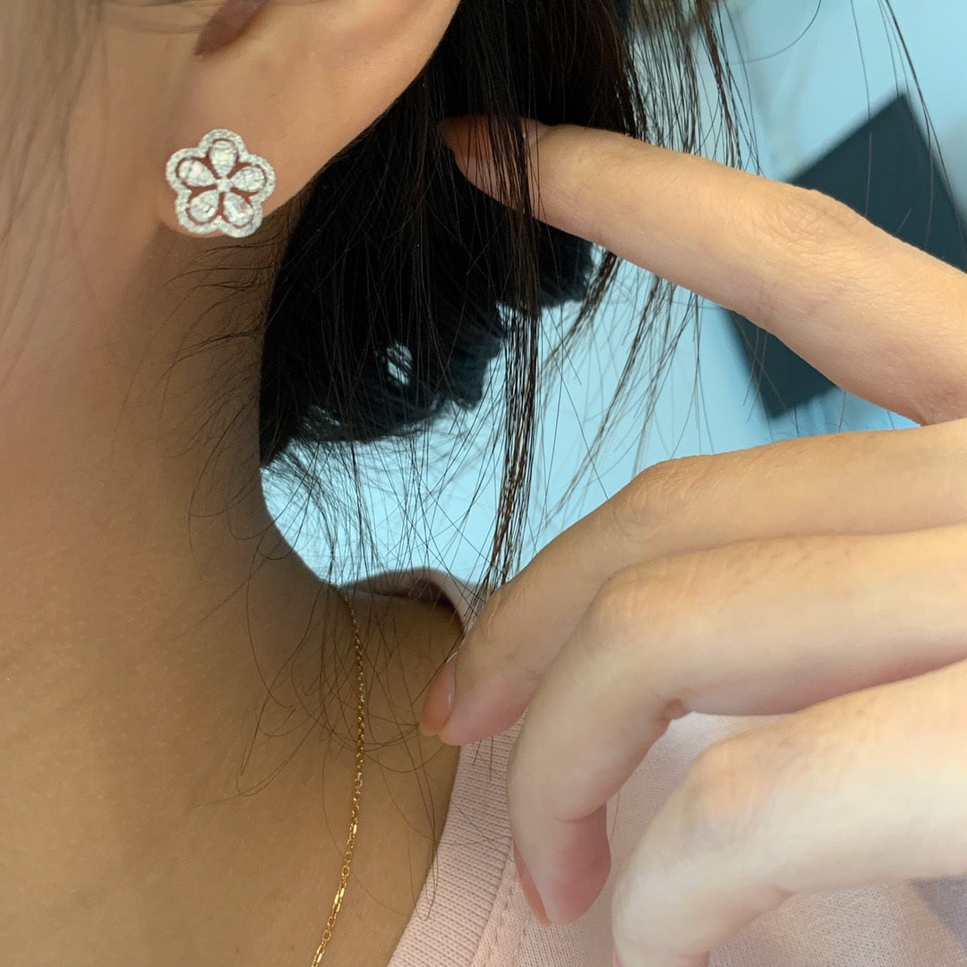 14k Gold 0.32 Ct Natural H Diamond Earrings - 3