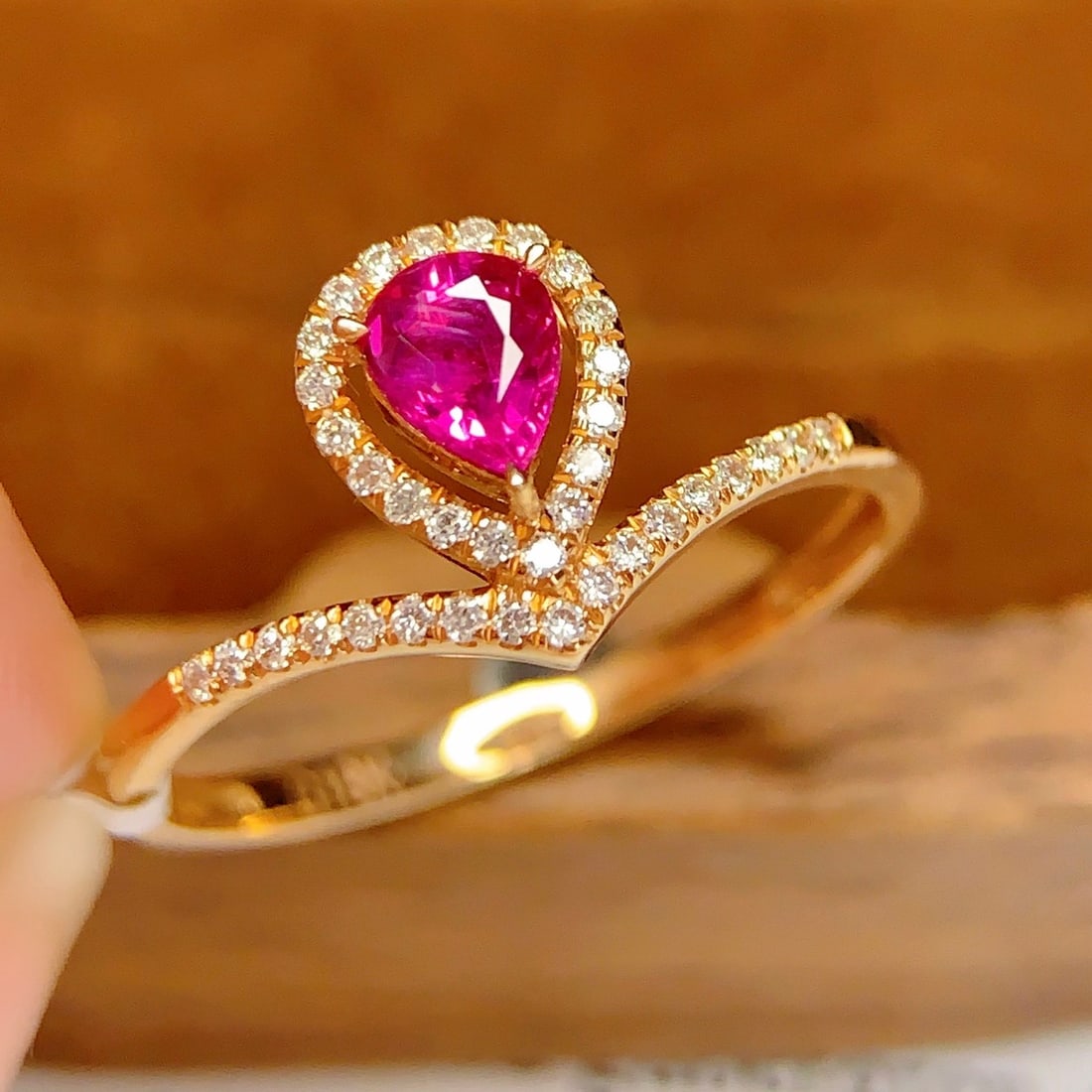 14k Gold 0.5 Ct Natural Ruby & Diamond Ring - 3