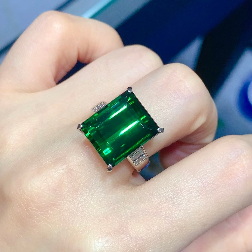 14k Gold 16.29 Ctw Natural Tourmaline & Diamond Ring - 6