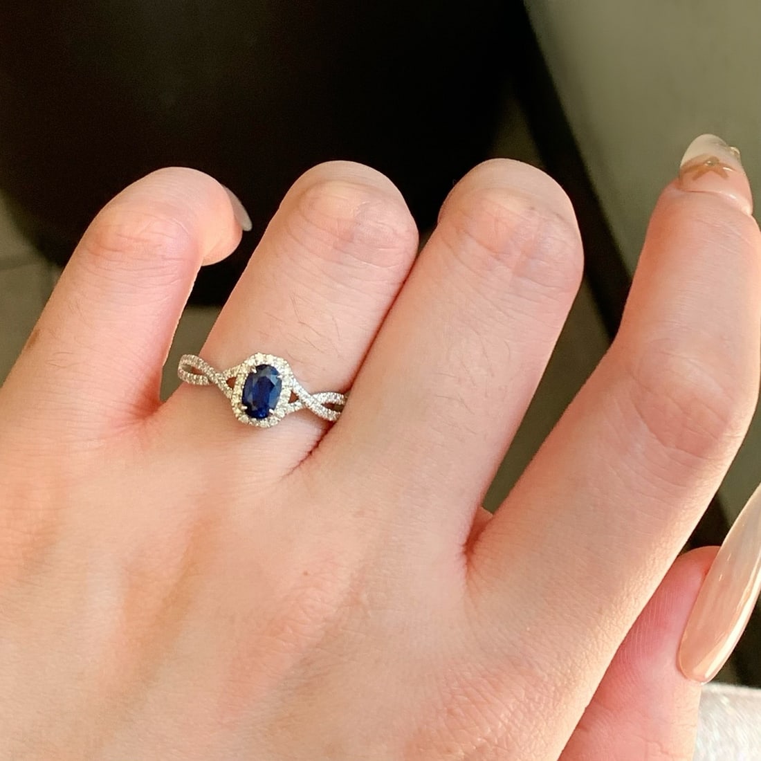 14k Gold 0.87 Ctw Natural Sapphire & Diamond Ring - 4