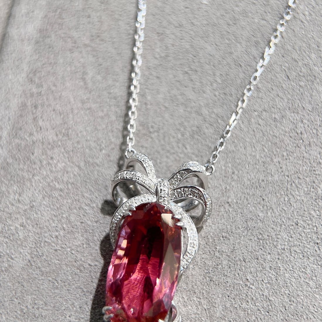 14k Gold 7.01 Ctw Natural Tourmaline & Diamond Necklace - 2