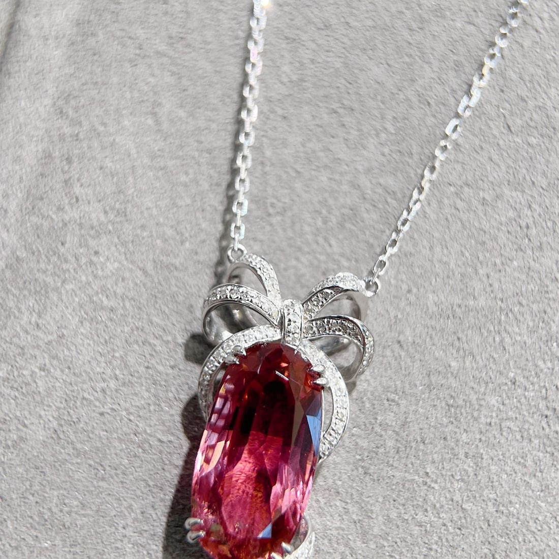 14k Gold 7.01 Ctw Natural Tourmaline & Diamond Necklace - 3