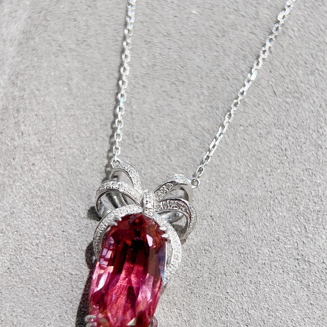 14k Gold 7.01 Ctw Natural Tourmaline & Diamond Necklace - 4