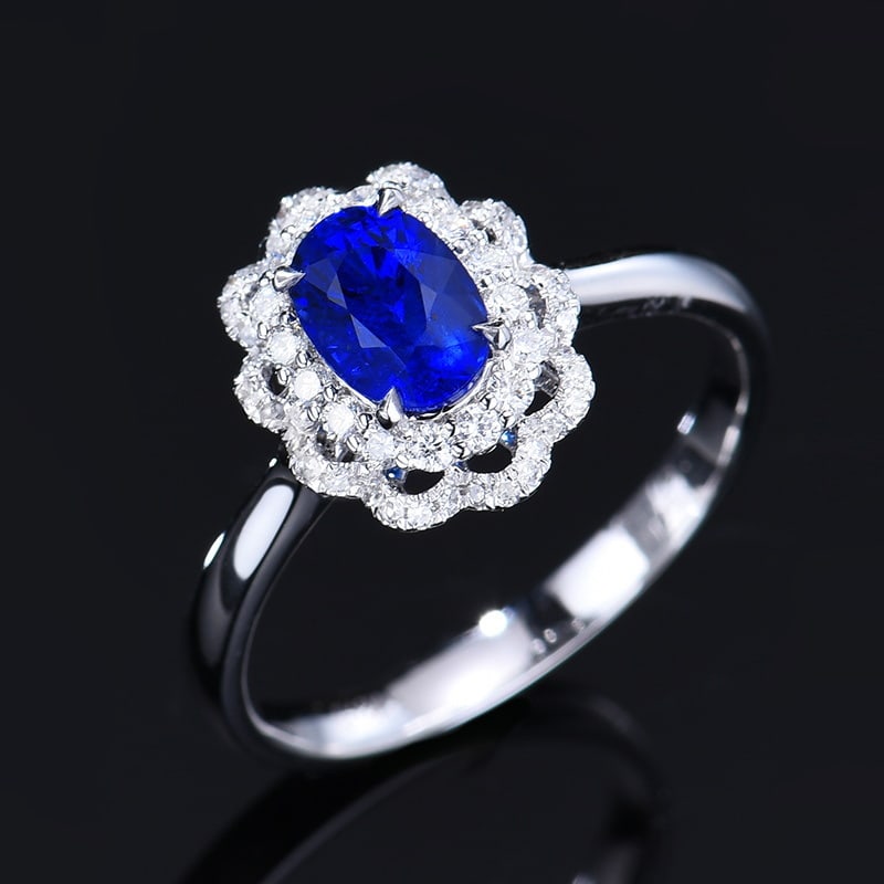 14k Gold 1.35 Ctw Natural Sapphire & Diamond Ring - 6