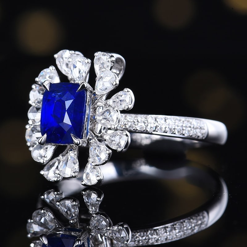 14k Gold 1.75 Ctw Natural Sapphire & Diamond Ring/pendant( Without Chain ) - 3