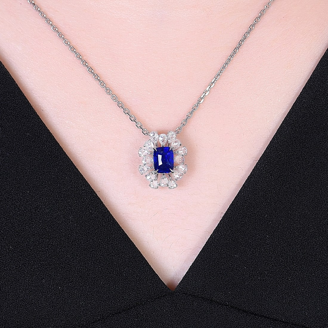 14k Gold 1.75 Ctw Natural Sapphire & Diamond Ring/pendant( Without Chain ) - 5