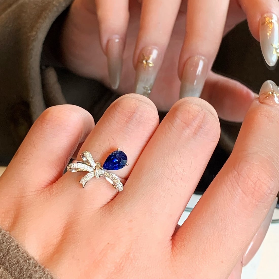 14k Gold 1.47 Ctw Natural Sapphire & Diamond Ring - 4