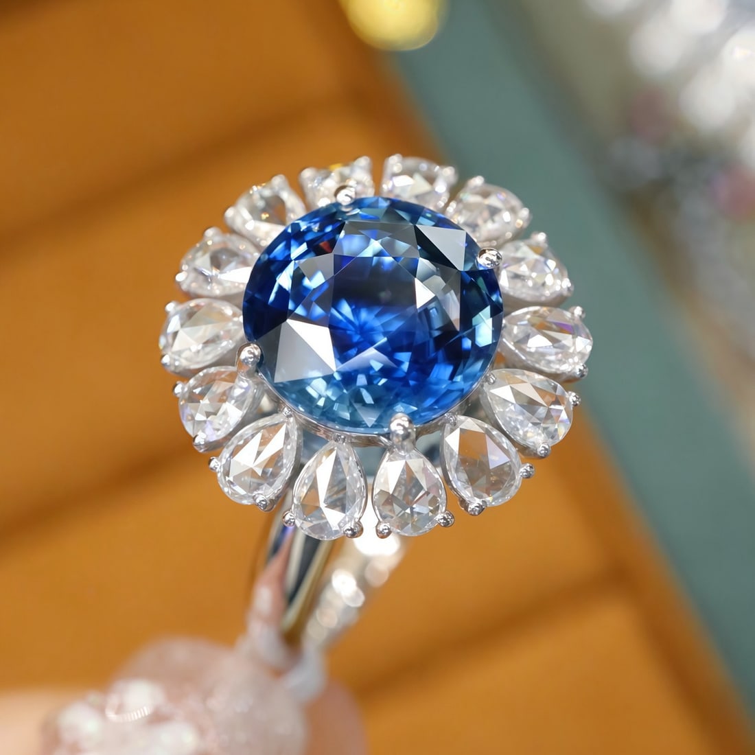 14k Gold 5.04 Ctw Natural Sapphire & Diamond Ring - 3