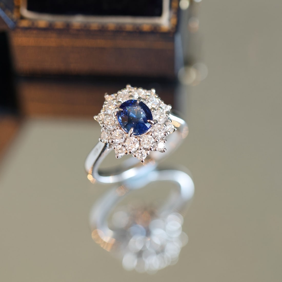 14k Gold 2.02 Ctw Natural Sapphire & Diamond Ring - 5