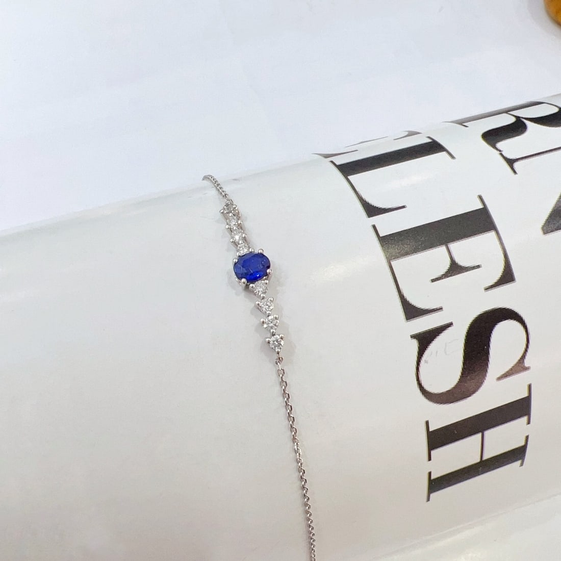 Express Shipping 18k Gold 0.75 Ctw Natural Sapphire & Diamond Necklace - 3