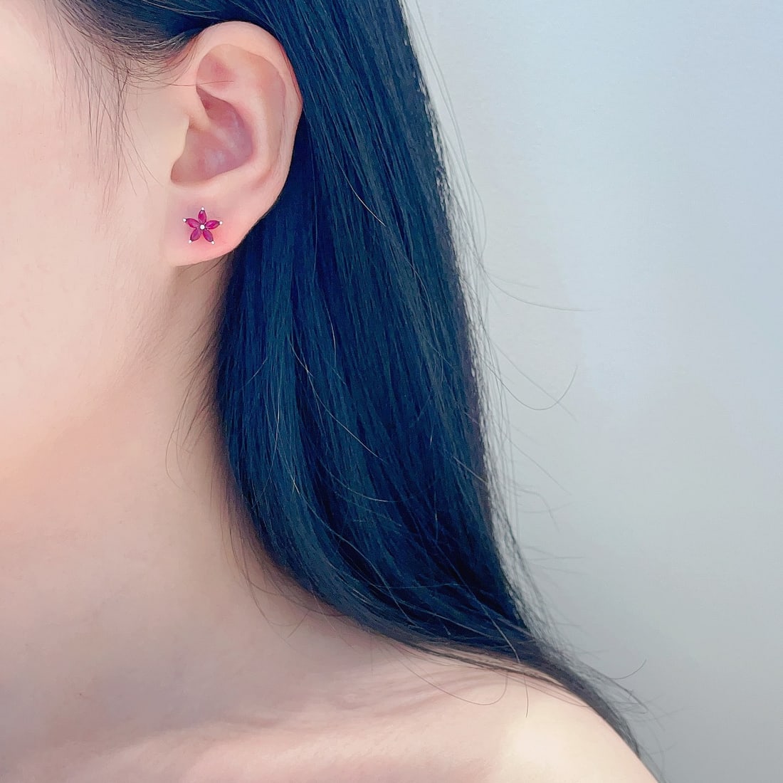 Express Shipping 18k Gold 2.03 Ctw Natural Ruby & Diamond Earrings - 5