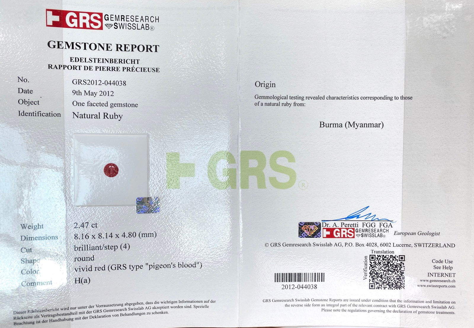 Express Shipping Grs(gemstone Reports) Certified Express Shipping 18k Gold 9.01 Ctw Burma Natural... - 7