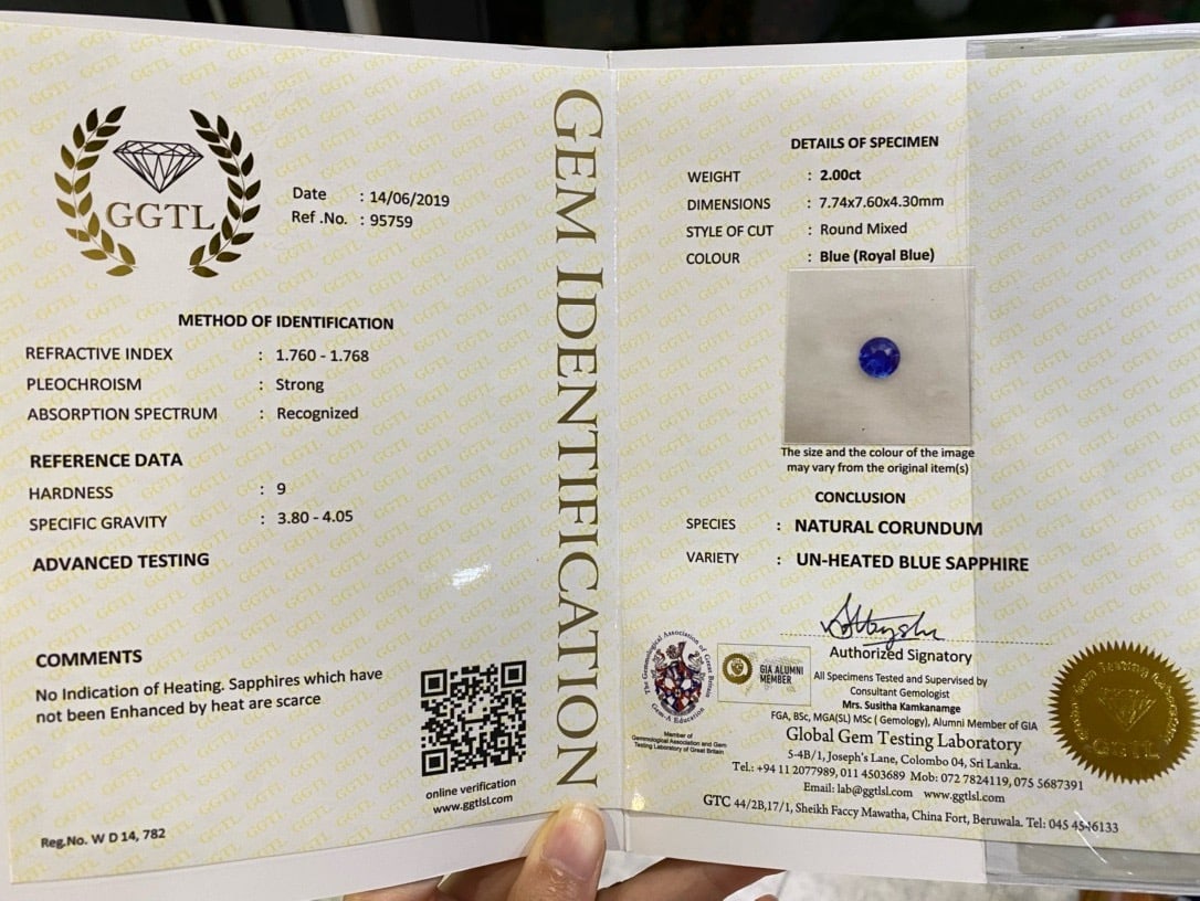 Express Shipping 18k Gold 2.70 Ctw Vivid Blue Natural Sapphire & Diamond Ring - 6