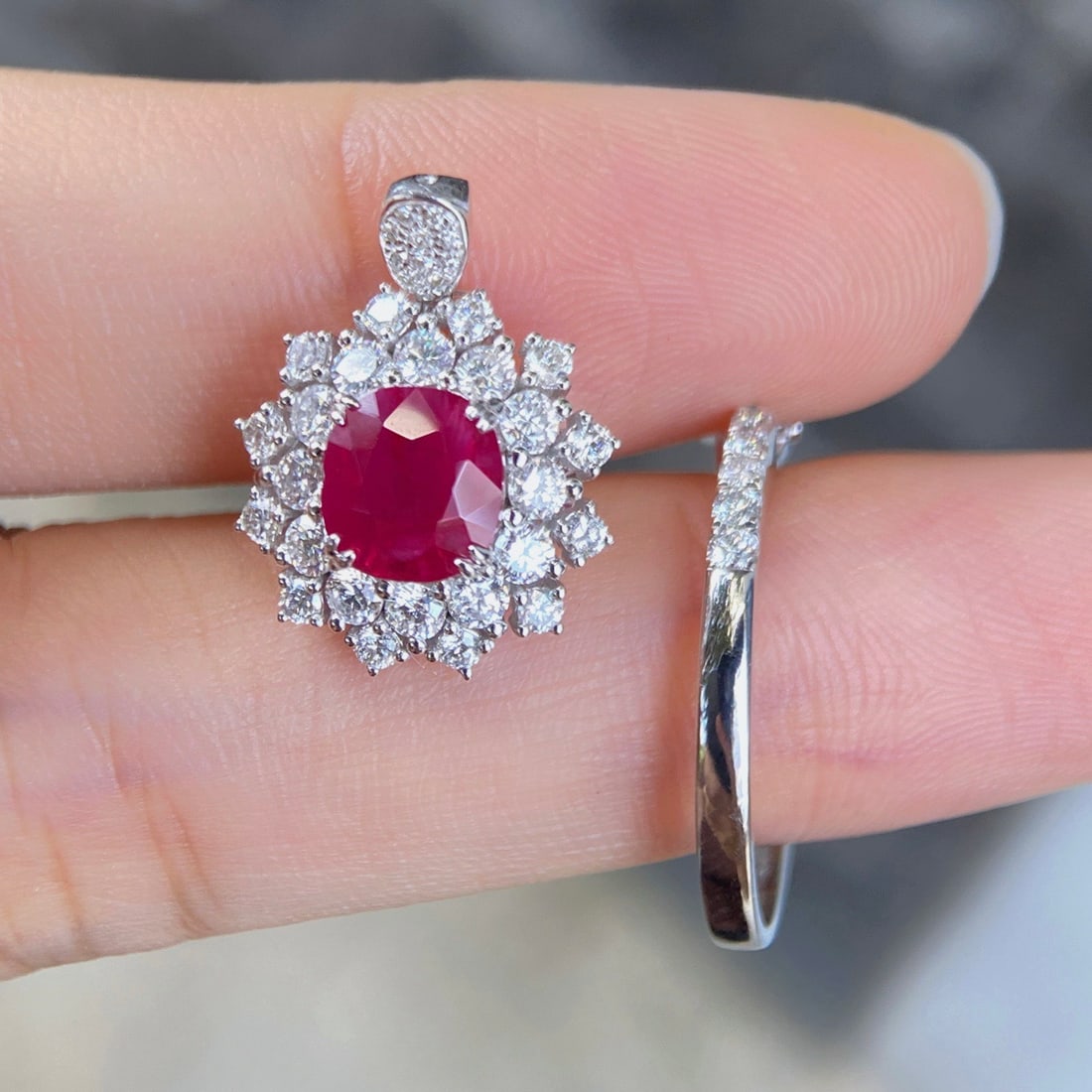 Express Shipping 18k Gold 3.51 Ctw Burma Natural Ruby & Diamond Ring/pendant( Without Chain ) - 4