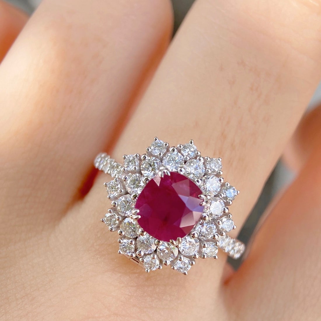 Express Shipping 18k Gold 3.51 Ctw Burma Natural Ruby & Diamond Ring/pendant( Without Chain ) - 5